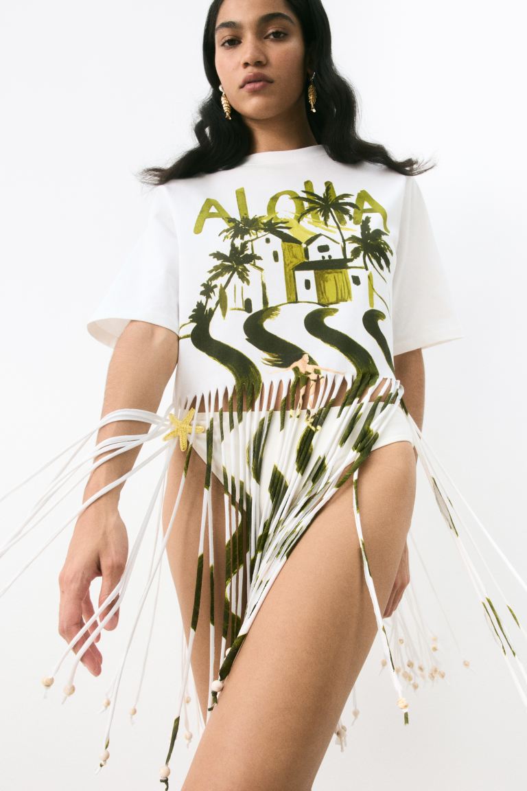 Fringed T-Shirt Dress