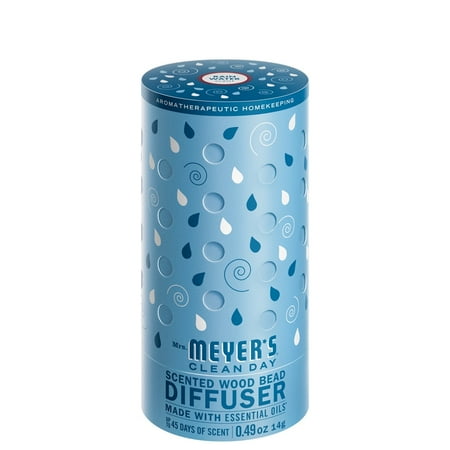 Mrs. Meyers Clean Day Rain Water Scented Wood Bead Diffuser, Made With Essential Oils, 0.49 Oz