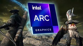 Elden Ring Nightreign characters with Intel Arc graphics logo