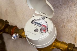 A close up shot of a water meter