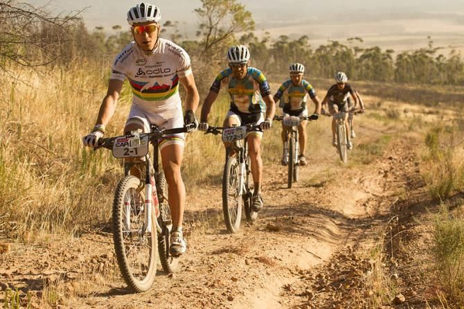 Cross country world champ Nino Schurter during stage 4