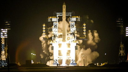 A Russian Angara 1.2 rocket launches the Kosmos 2560 classified satellite, thought to be called EMKA-3, into orbit from the Plesetsk Cosmodrome in northern Russia on Oct. 15, 2022.