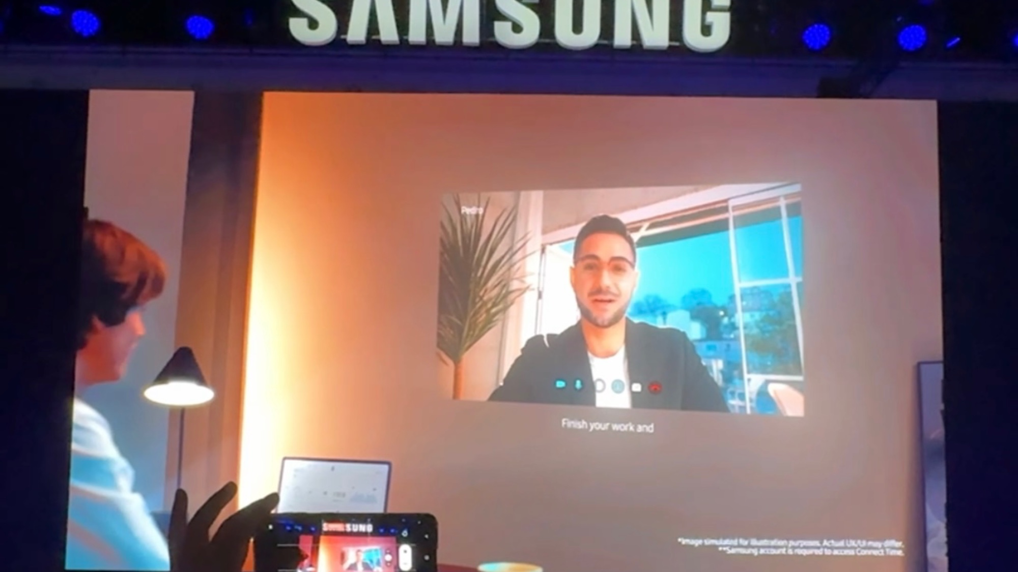 Samsung Ballie video call projection
