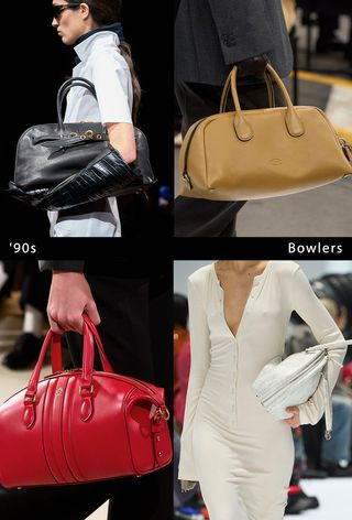 A collage showing some of the biggest fall bag trends for 2024.