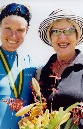 Amy Gillett with her mum Mary Safe