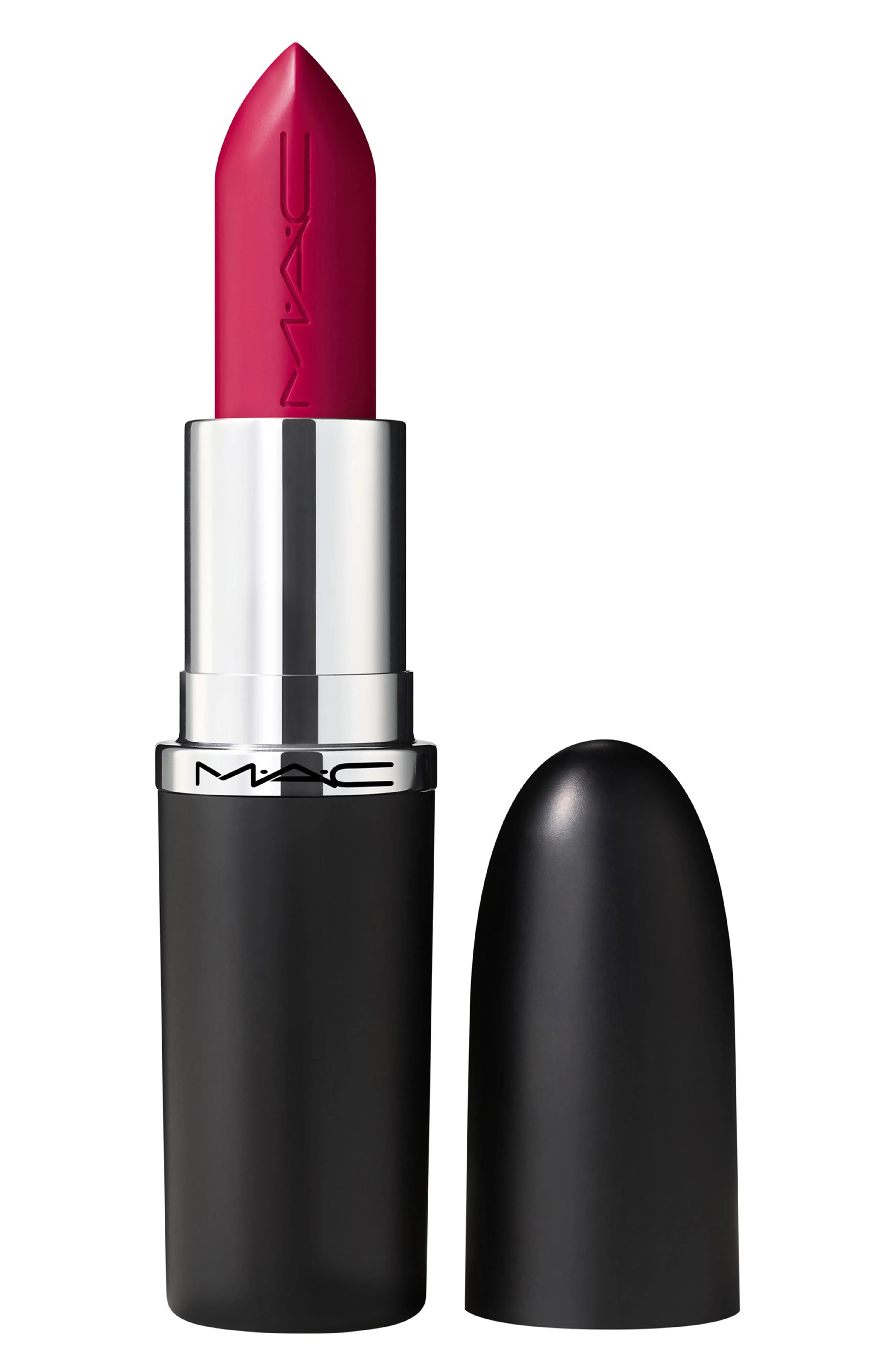A tube of MAC lipstick in hot pink