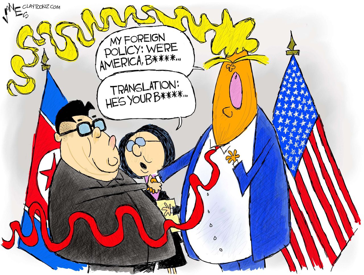 Political Cartoon U.S. Trump Kim Jong Un North Korea nuclear summit