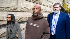Portland Trail Blazers head coach Chauncy Billups outside federal court.