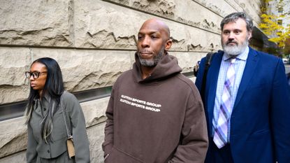 Portland Trail Blazers head coach Chauncy Billups outside federal court.