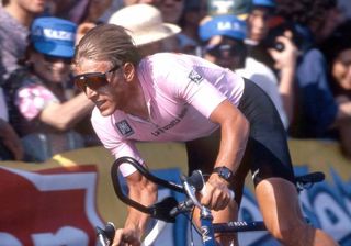 Evgeni Berzin in pink at the 1994 Giro d'Italia