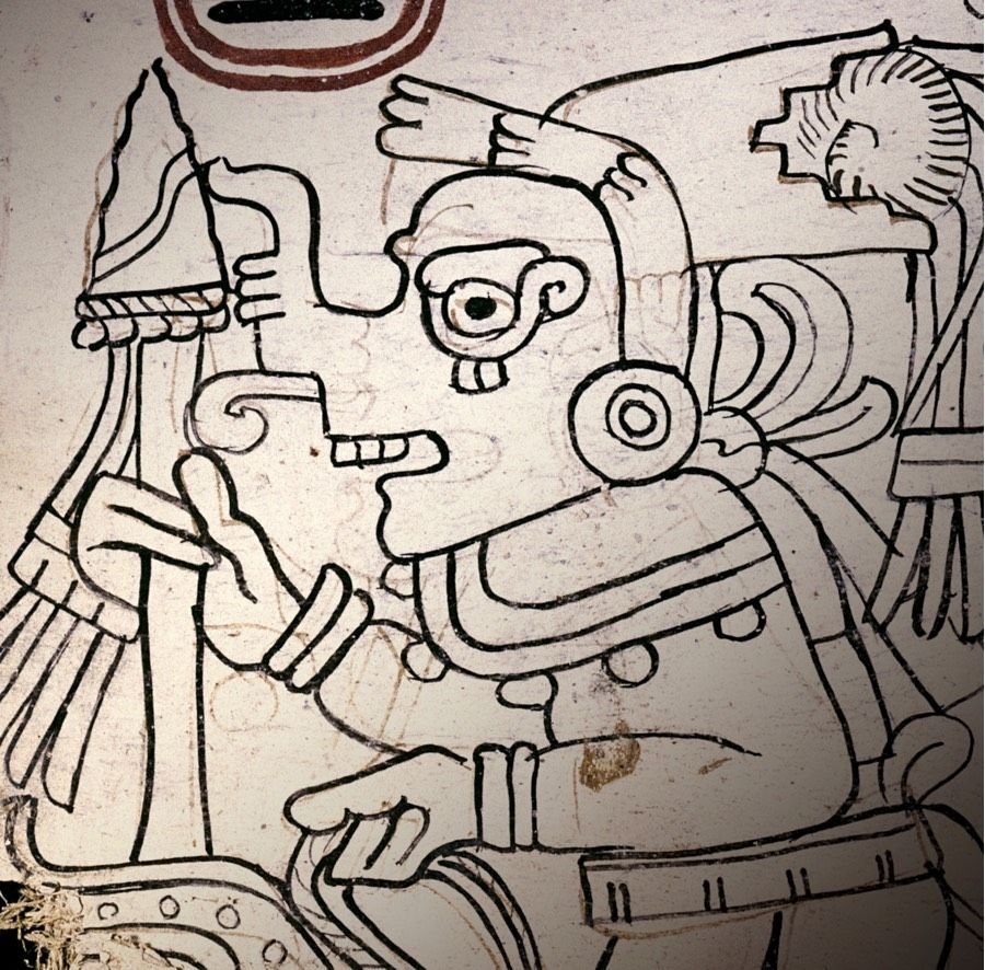 Here, an image from the Grolier Codex, a Mayan text that researchers now say is authentic. 