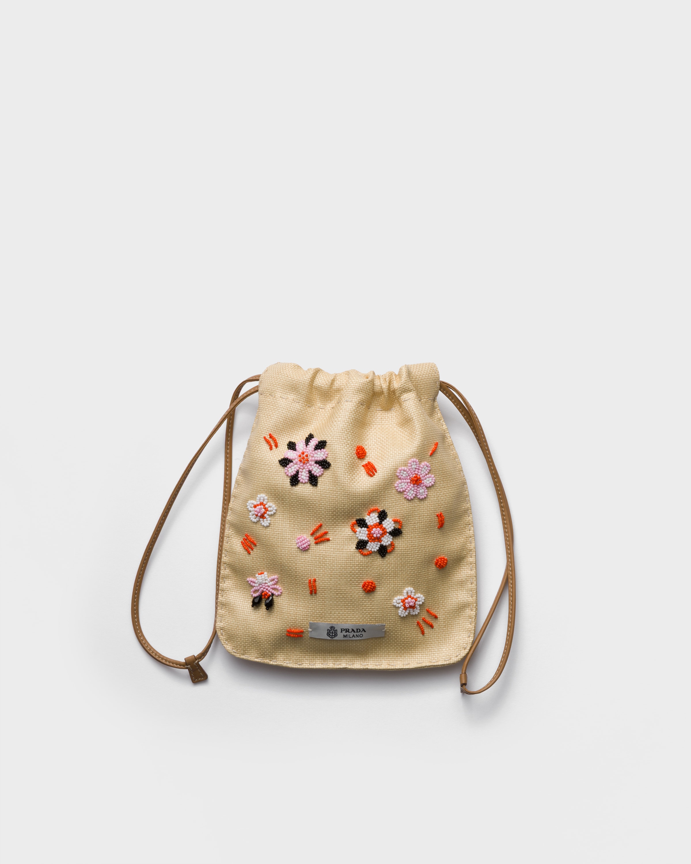 Embroidered Canvas Smartphone Case Tan/red