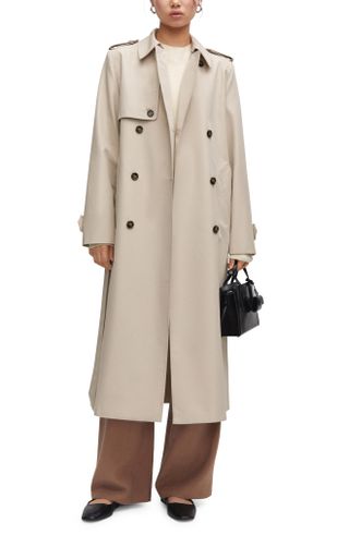 Double Breasted Water Repellent Trench Coat