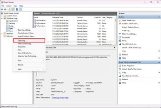 Event Viewer clear log