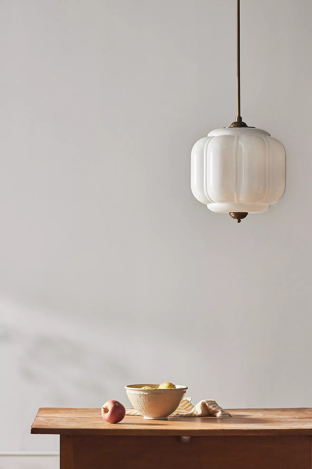 The Eloise Scallop Milk Glass Pendant Ceiling Light