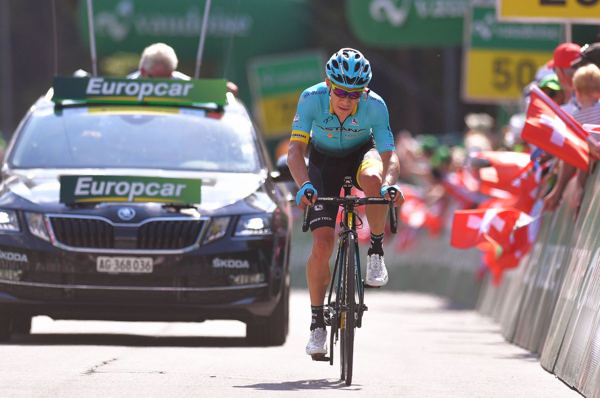 Miguel Angel Lopez (Astana) rides to eighth place on the stage and into the top-ten
