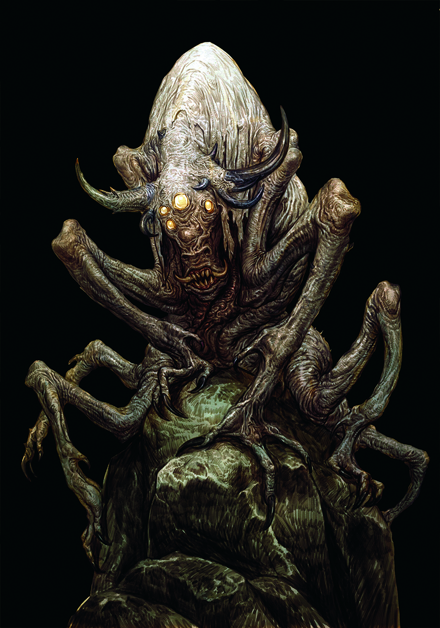 Dark monster art in a gritty style