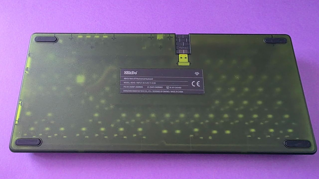 Back side of a green keyboard