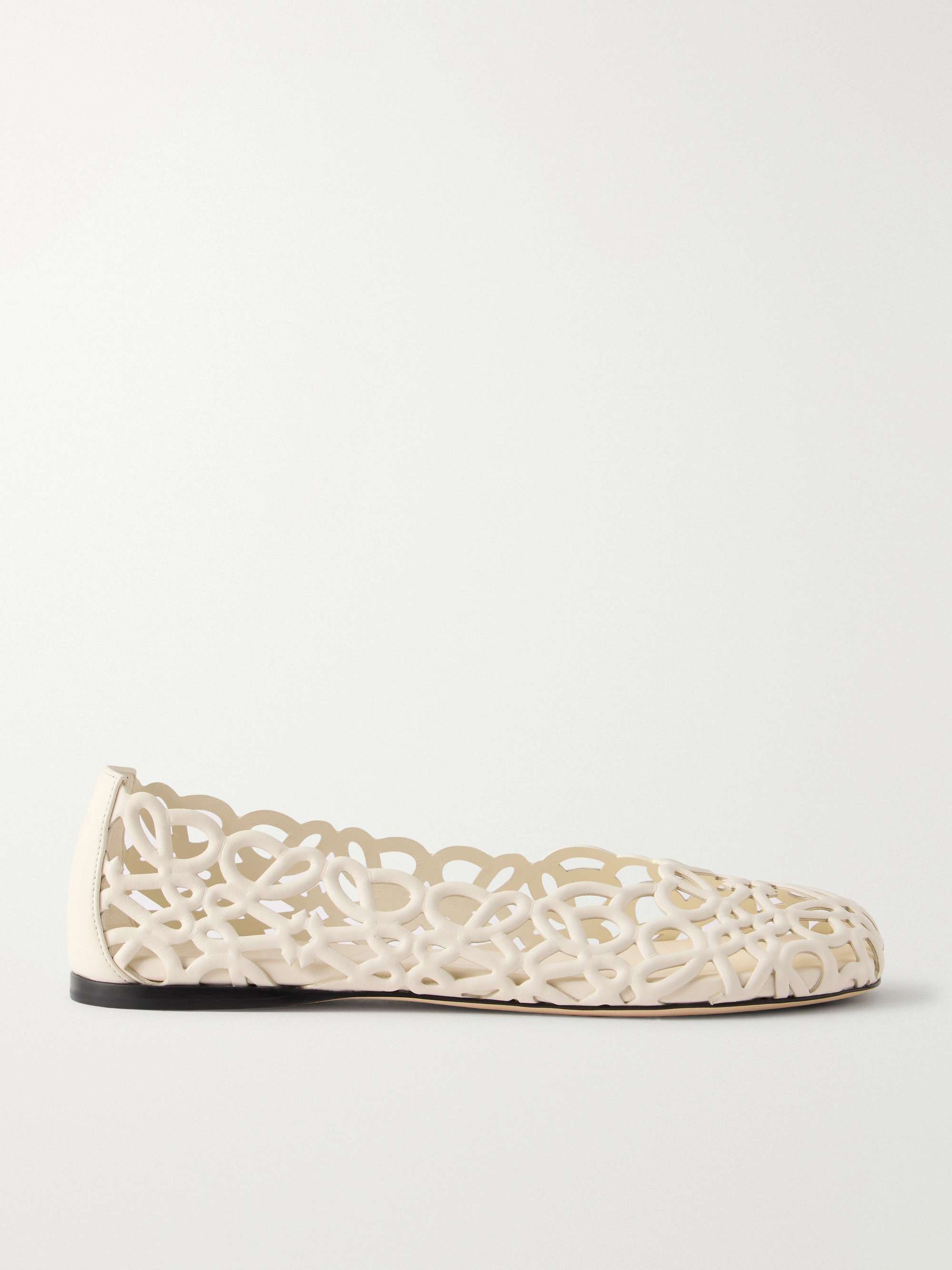 Petal Anagram Leather Ballet Flats