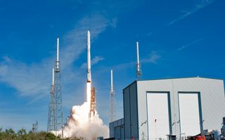 A SpaceX Falcon 9 rocket launches a Dragon cargo mission for NASA in this file photo. SpaceX will launch its 14th delivery mission for NASA on April 2, 2018 from Cape Canaveral Air Force Station in Florida. 