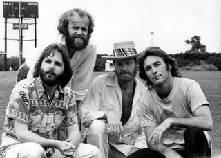 The Beach Boys circa 1975: L-R Carl Wilson, Al Jardine, Mike Love and Dennis Wilson