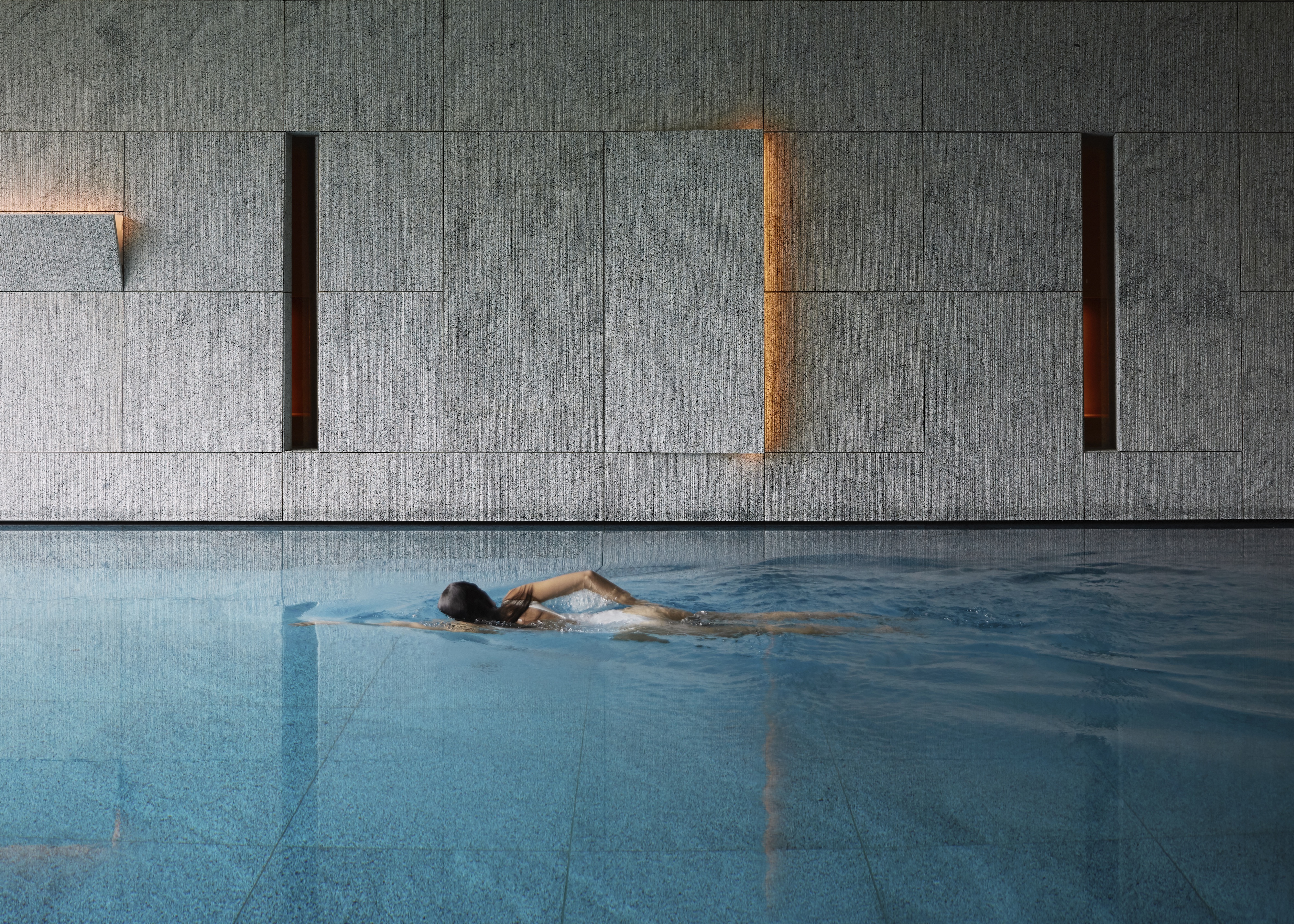 The pool on the lower-ground-floor spa of LEFAY Resort &amp;amp; Spa Dolomiti