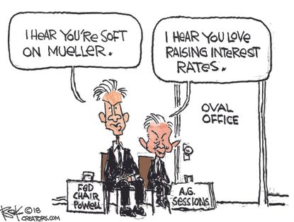 U.S. Jeff Sessions Jerome Powell Robert Mueller raising interest rates