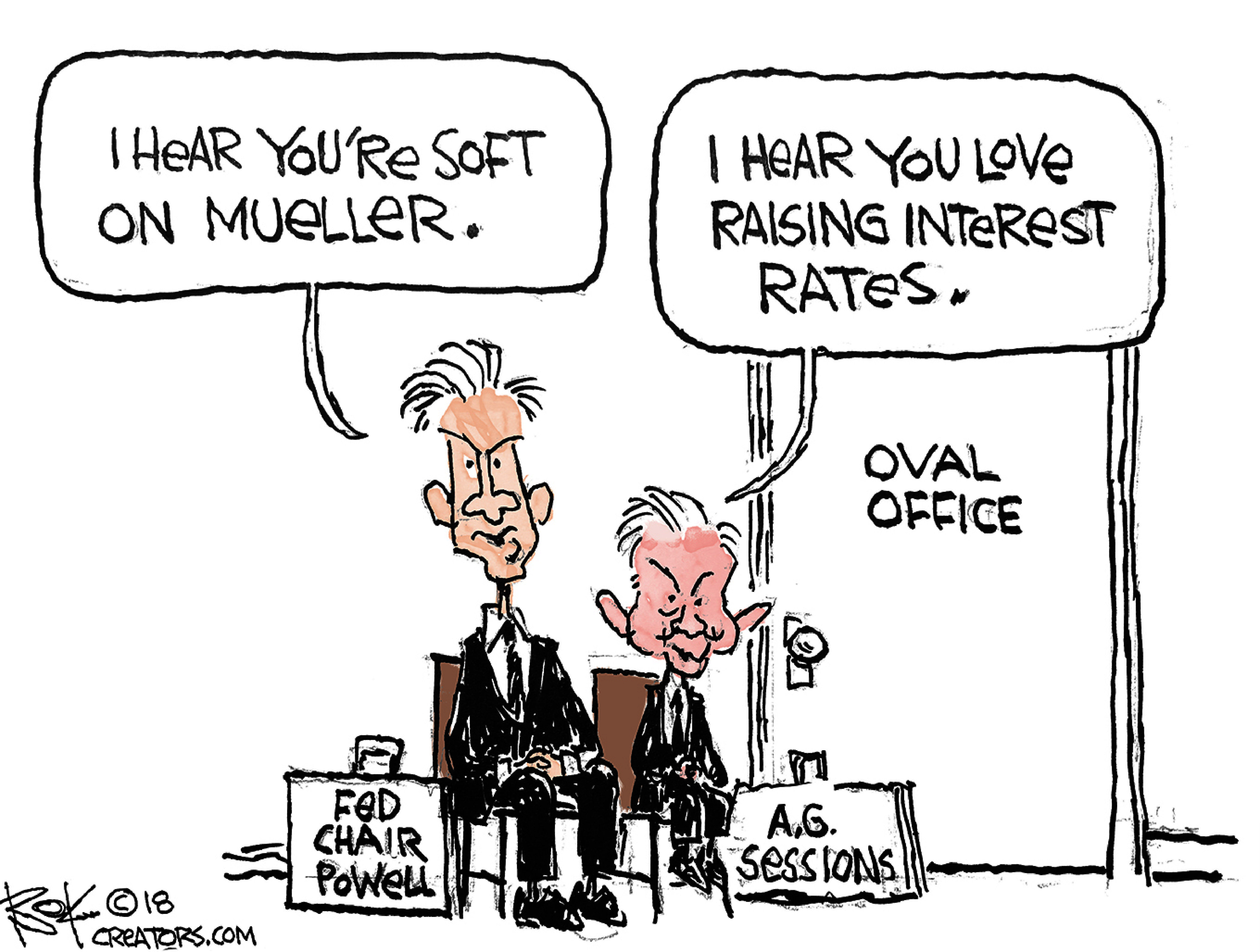 U.S. Jeff Sessions Jerome Powell Robert Mueller raising interest rates