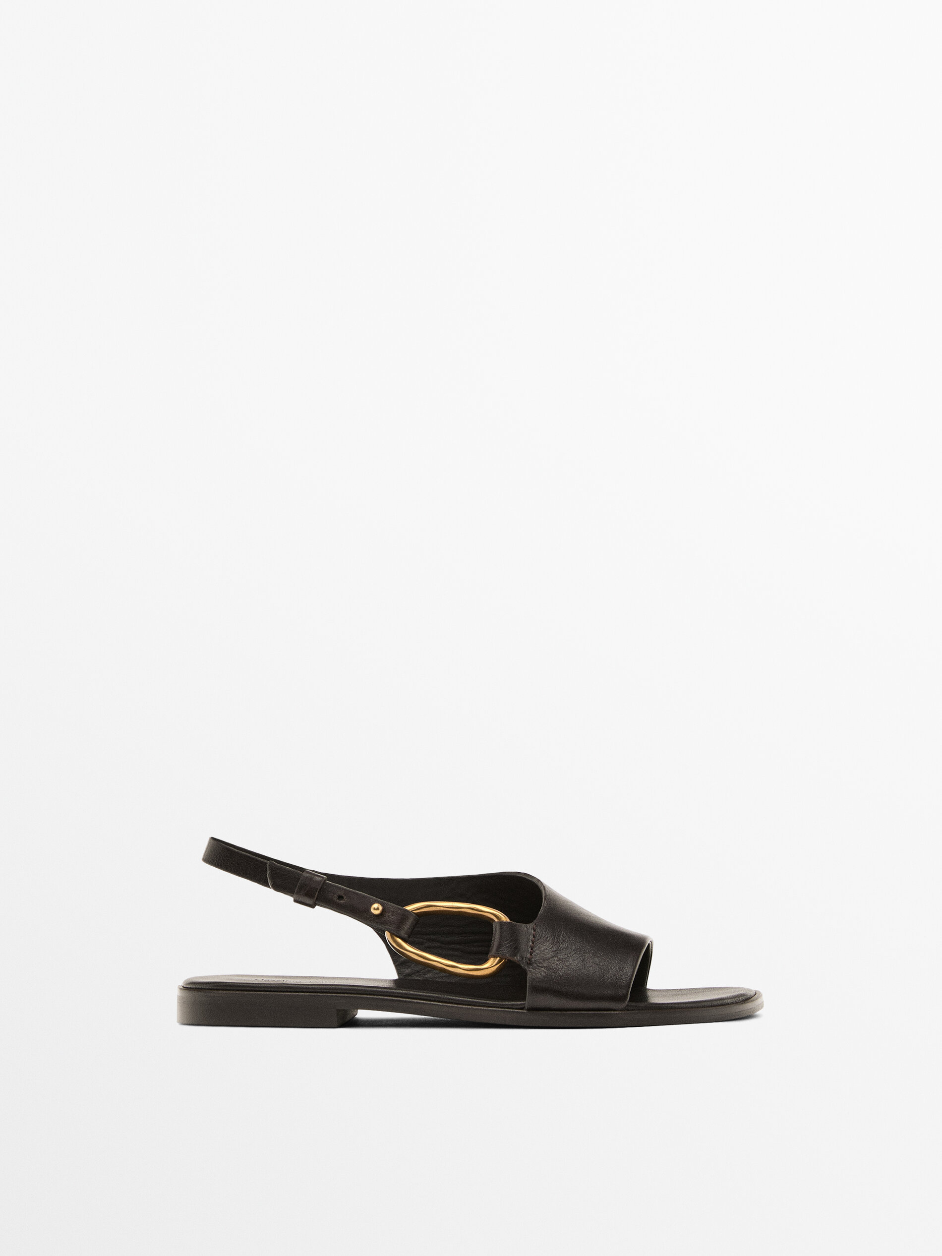 Leather Sandals With Ring Detail
