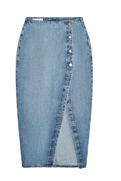 ZARA, Z1975 Denim Crossover Midi Skirt