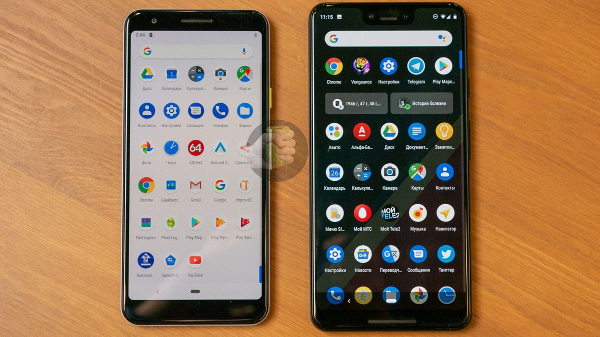 Pixel 3 Lite vs. Pixel 3 XL (front)