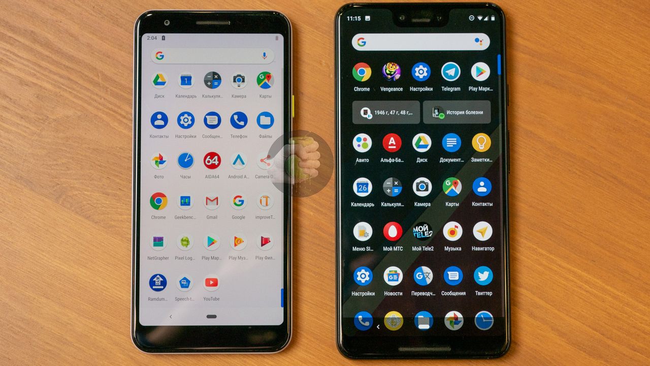 Pixel 3 Lite vs. Pixel 3 XL (front)