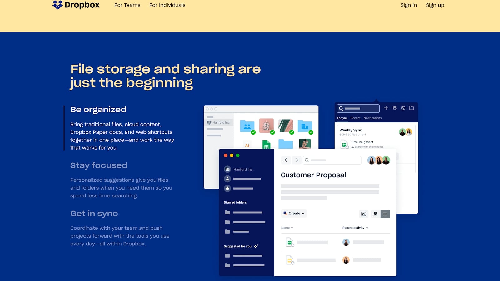 Best photo cloud storage - Dropbox's homepage