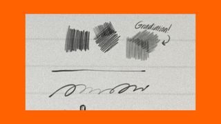 Lines drawn with a Procreate pencil brush that look like real pencil on paper sketching