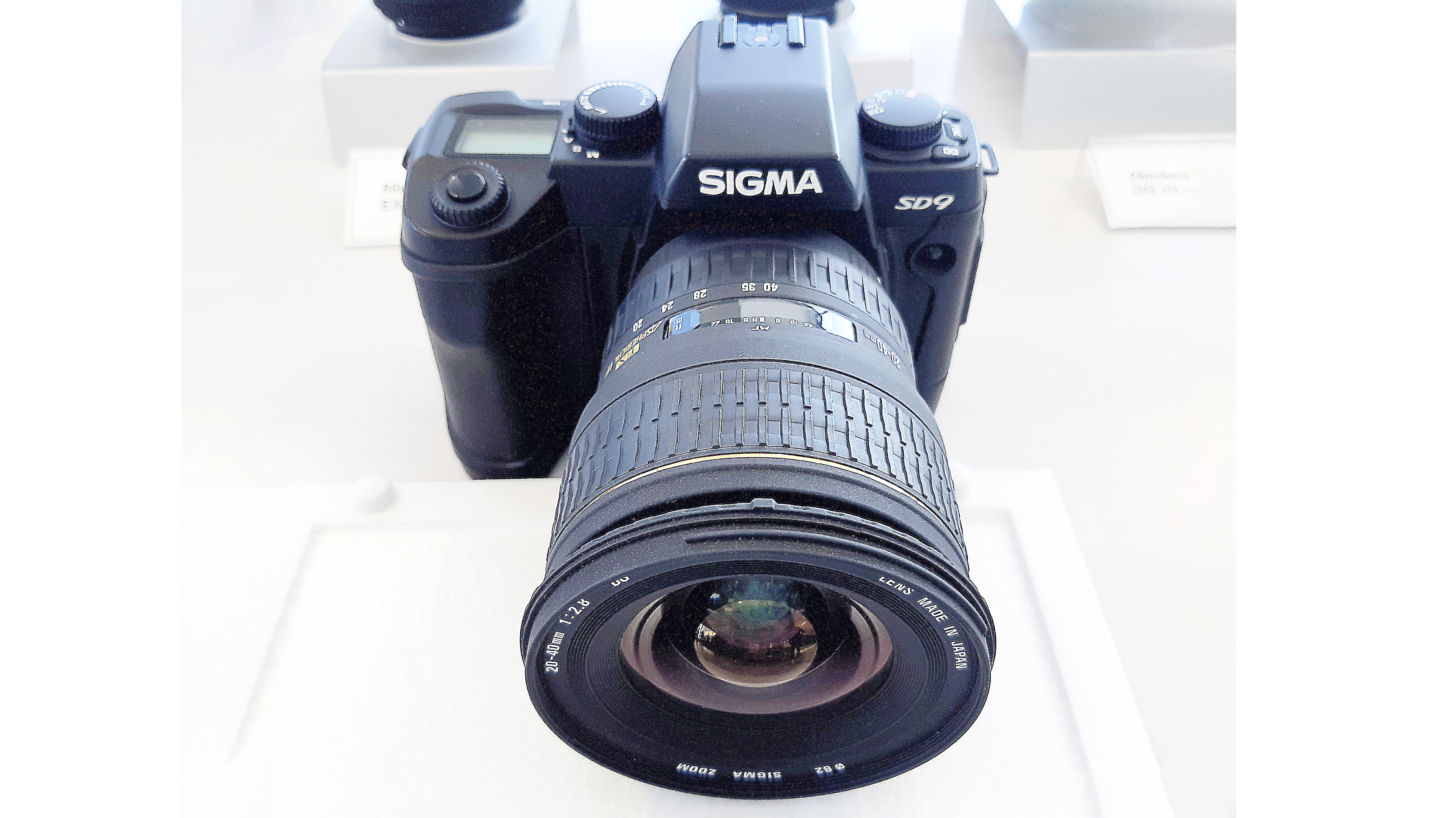 Sigma SD9 (2002). The first Sigma DSLR and also the first production camera to use the Foveon X3 three-layer sensor. Slightly smaller than ‘APS-C’ in imaging area. Effective resolution was theoretically 10.3 megapixels (3x3.4 MP), but nobody really agreed on how a Foveon sensor’s res accurately equated to a conventional Bayer filter imager. No JPEG output, only X3F lossless compressed RAW files.