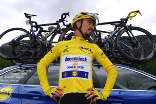 Julian Alaphilippe in the yellow jersey at the 2019 Tour de France 