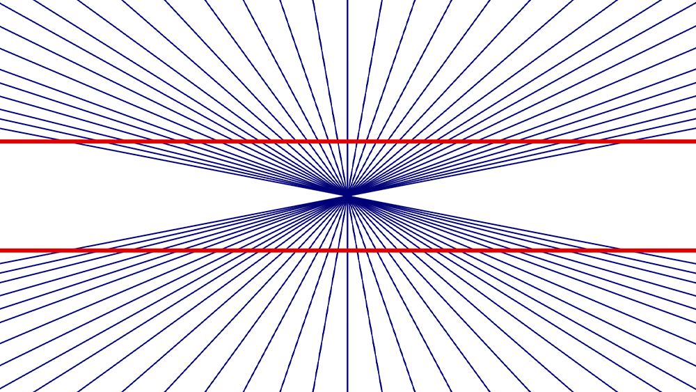 An optical illusion called the Hering Illusion