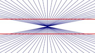 An optical illusion called the Hering Illusion