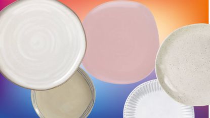 best irregular plates in pink and ivory and white