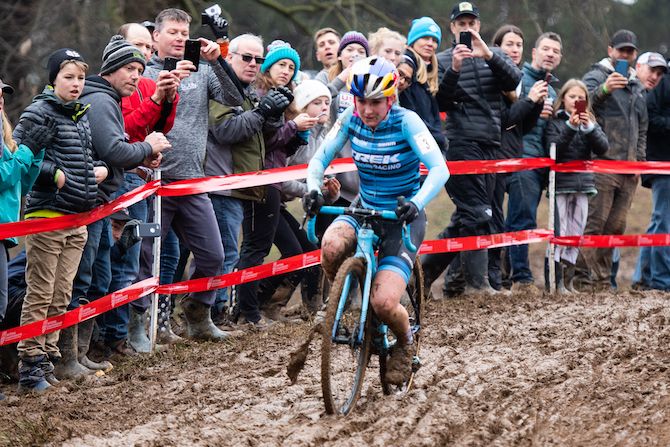 Ellen Noble finds the slippery conditions difficult