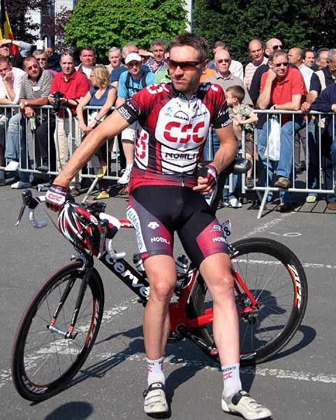 Jens Voigt (Team CSC) chills at the start.
