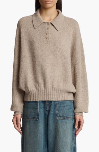 Rene Long Sleeve Cashmere Polo Sweater