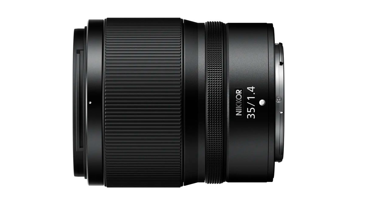 Nikon Nikkor Z 35mm f/1.4 on a white background