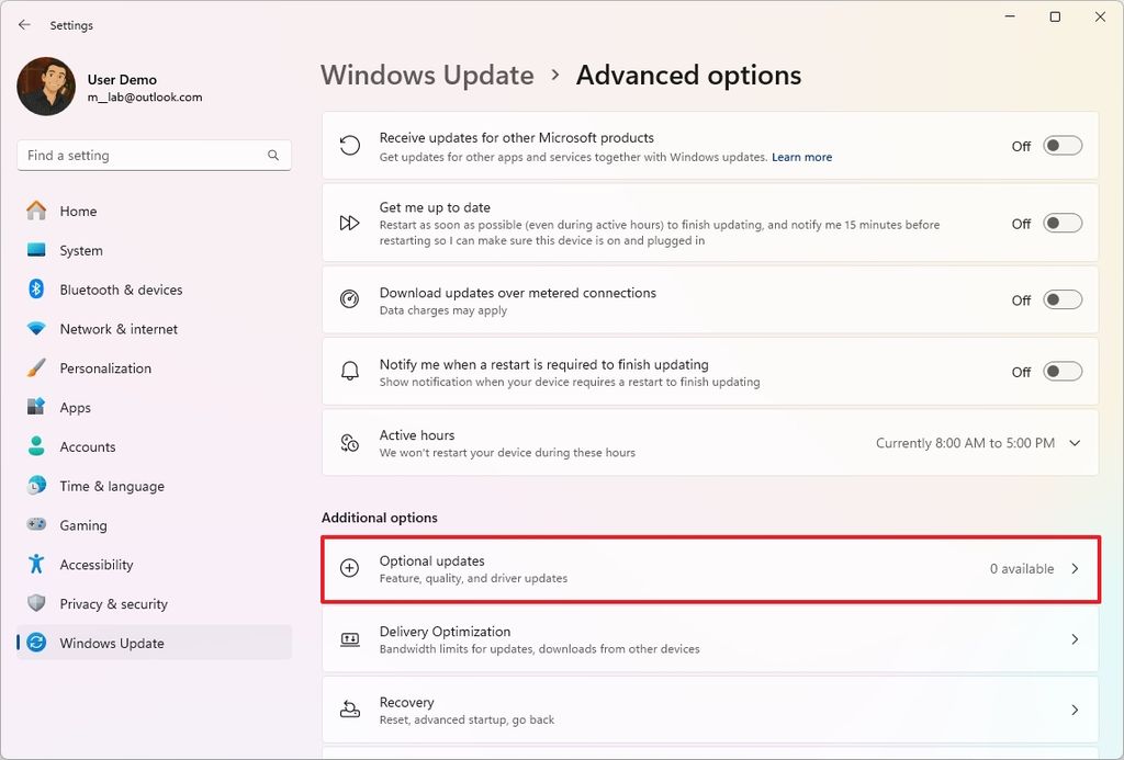 Optional updates