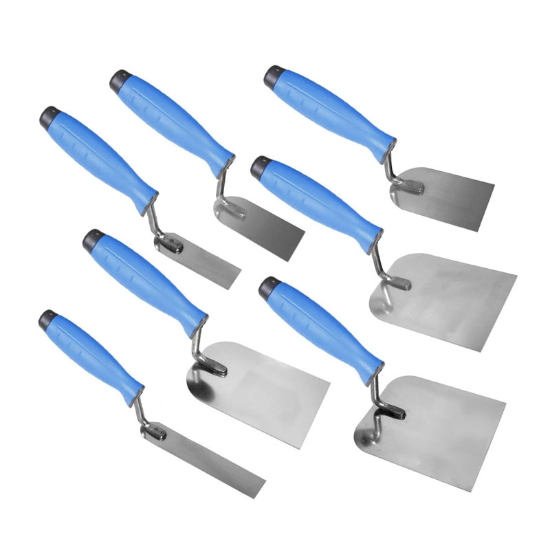 7 x Stainless Margin Stucco Trowel, Bucket Trowel Plastering Rendering DIY Tools (Set)