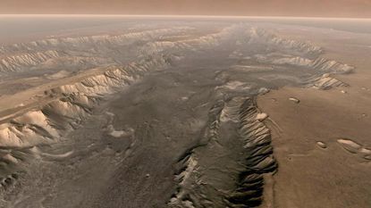 Composite image of the Valles Marineris canyon on Mars.