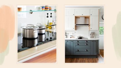 collage image showing induction hob vs electric hob