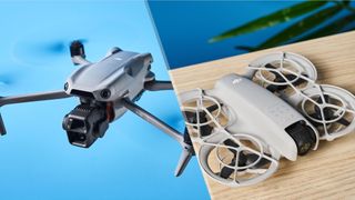 A DJI Air 3S drone and a DJI Neo drone