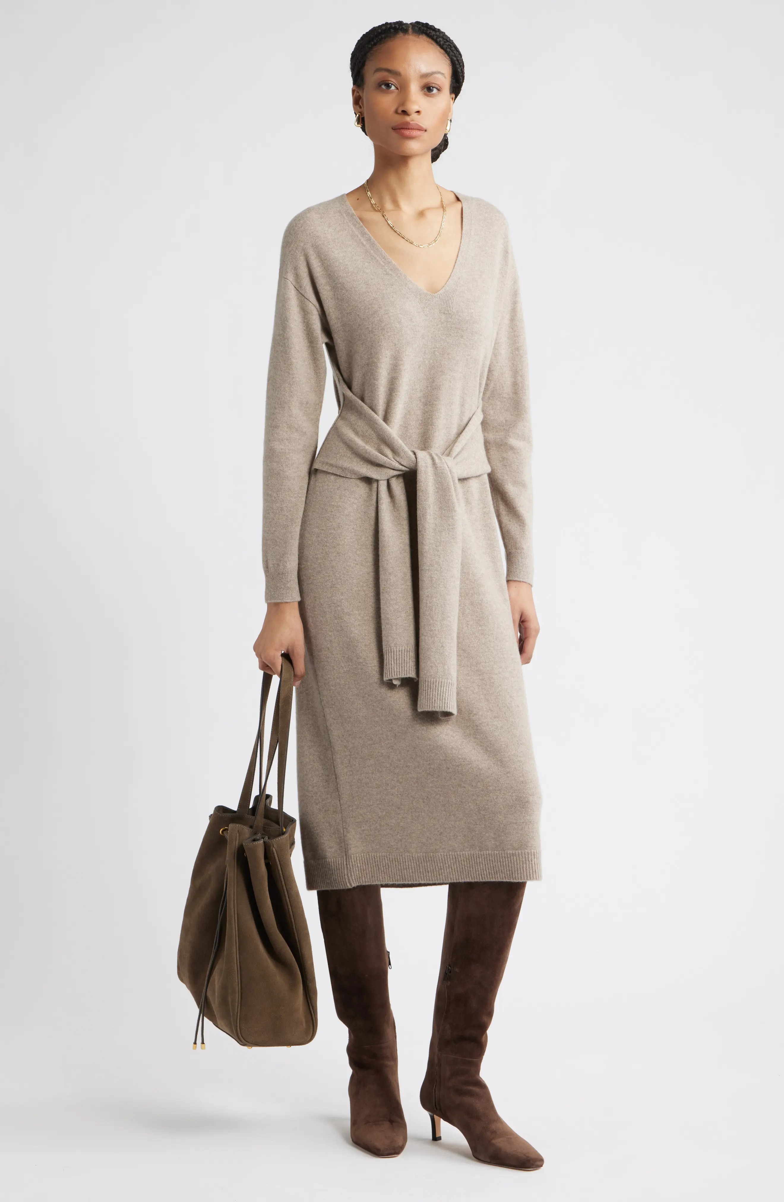 Nordstrom, Long Sleeve Wool &amp;amp; Cashmere Blend Sweater Dress