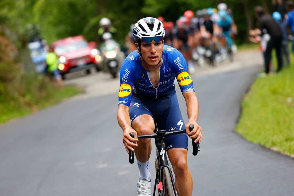 Team Deceuninck rider Portugals Joao Almeida rides in the final ascent during the 19th stage of the Giro dItalia 2021 cycling race 166km between Abbiategrasso and Alpe di Mera on May 28 2021 Photo by Luca Bettini POOL AFP Photo by LUCA BETTINIPOOLAFP via Getty Images